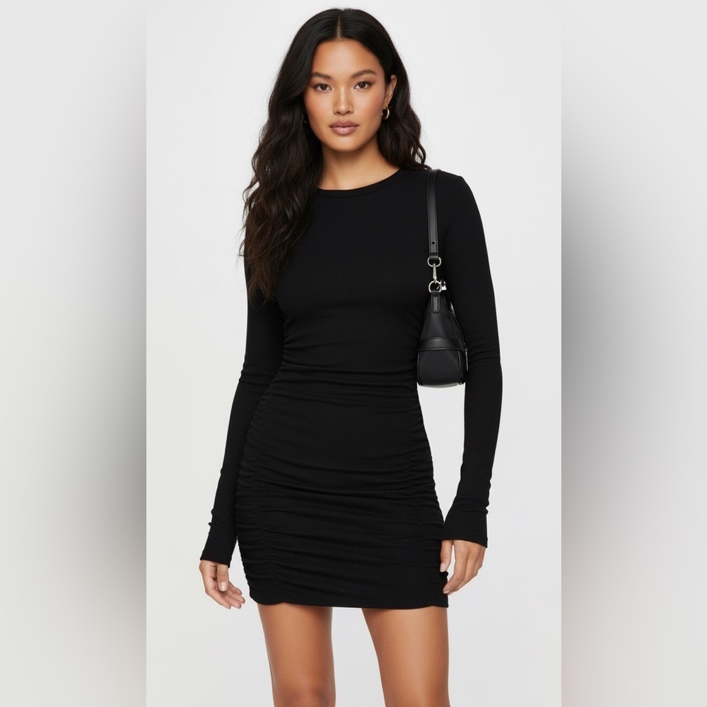 Princess Polly Lex Chic Black Long Sleeve Mini Dress